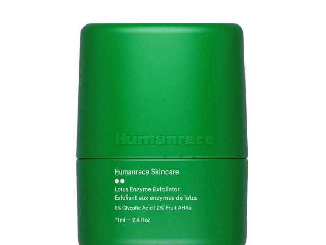 Product photograph: green Humanrace Lotus Enzyme Exfoliator bottle