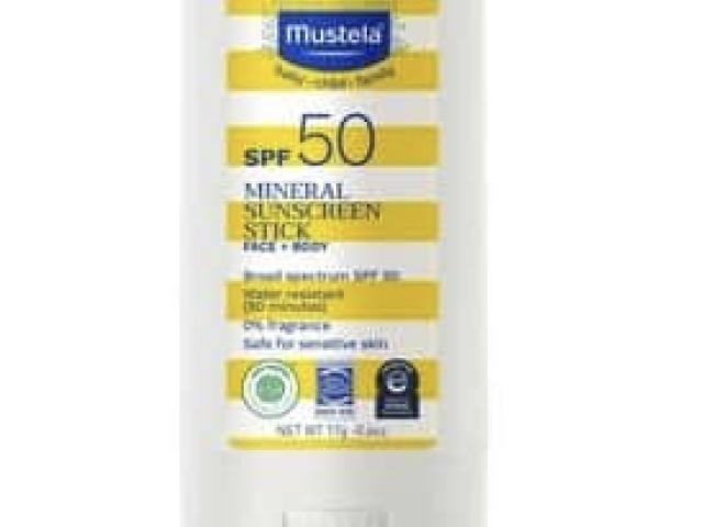 Mustela Mineral Sunscreen Stick, Face and Body, SPF 50 