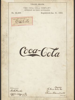 Aged 1893 Coca-Cola trademark document 