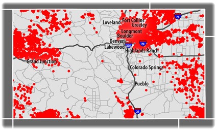 Locations of Wells Receiving Chemical Injections