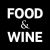 Black background with bold white text displaying "FOOD & WINE."