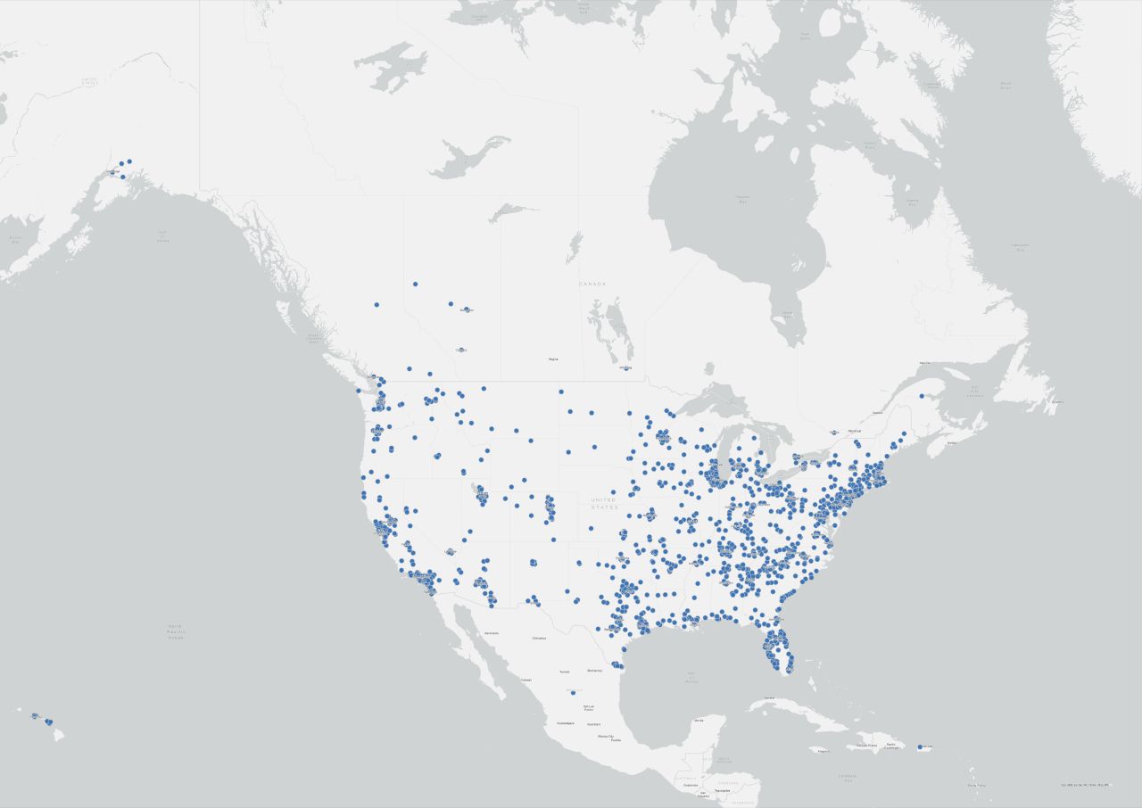 Survey responder locations