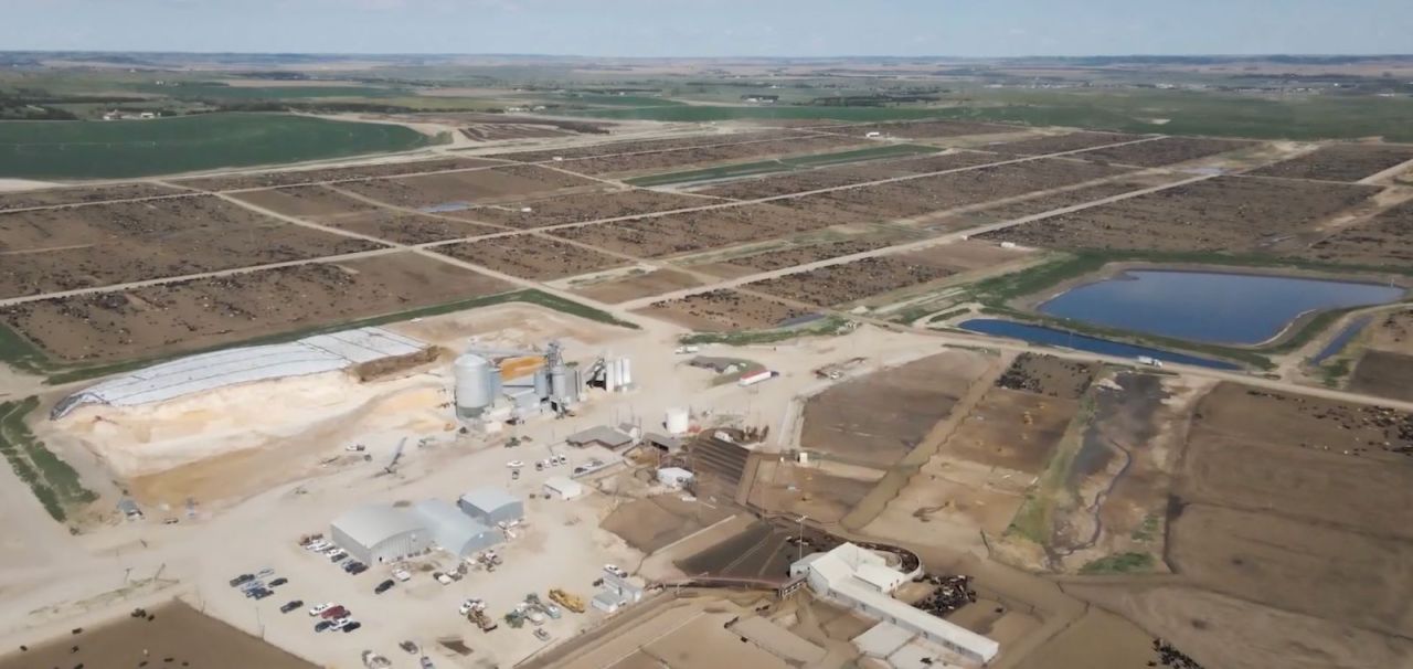 An aerial picture of the feedlot in Nebraska supplying Brazen Beef&nbsp;