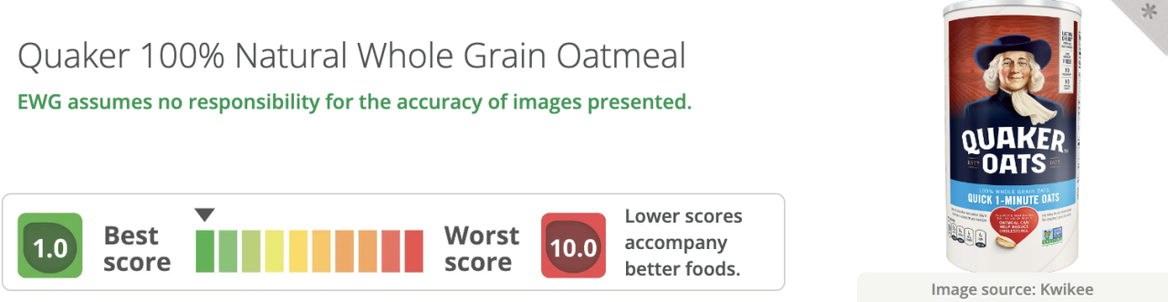 Second example quaker Oats