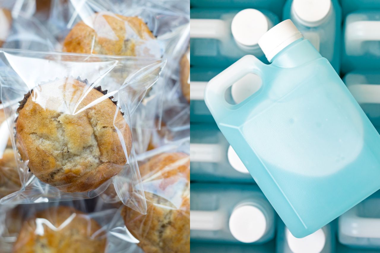 Potassium bromate – in food, it's in packaged baked goods. For industrial use, it's in cleaning agents, bombs and photo-developing solution. 