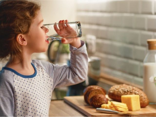 Child drinking water
