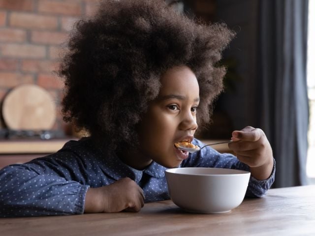 Child eating cereal