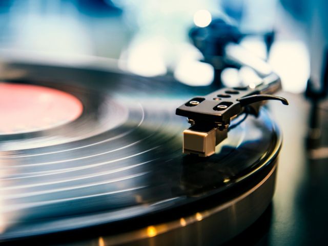 Vinyl record playing