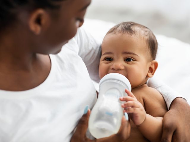 Baby drinking formula