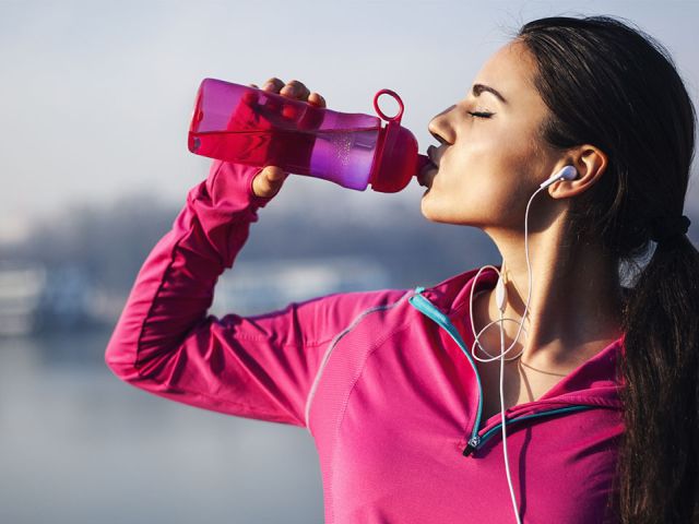 Woman drinking water