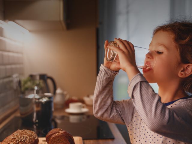 girl drinking water