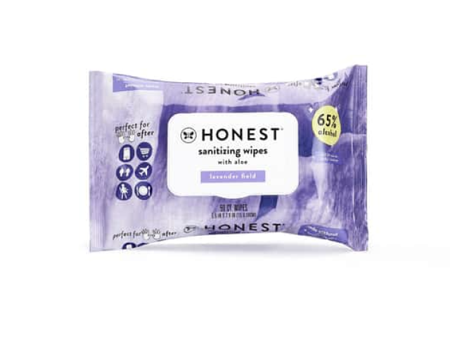 Honest Sanitizing Alcohol Wipes, Lavender Field