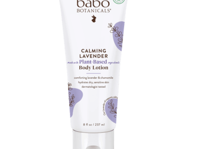 Babo Botanicals calming lavender plant-based body lotion