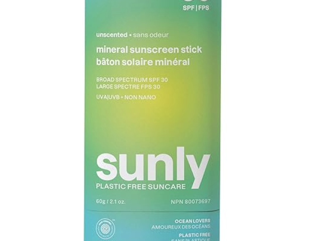 ATTITUDE Sunly Mineral Sunscreen Stick, Unscented, SPF 30