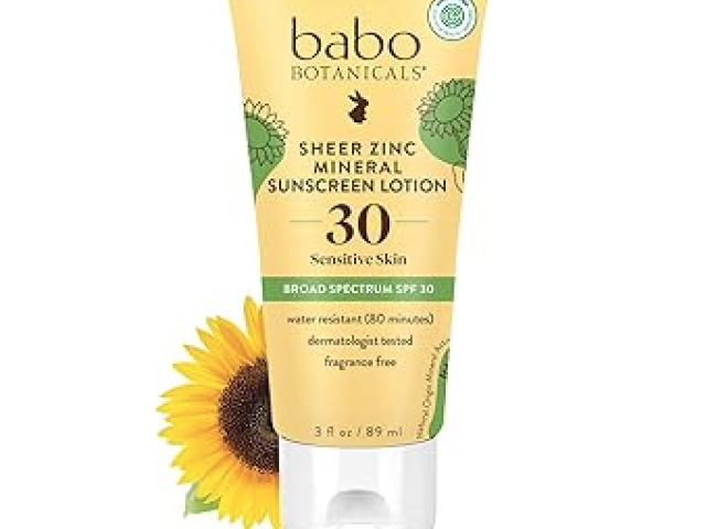Babo Botanicals Sheer Zinc Mineral Sunscreen Lotion, SPF 30