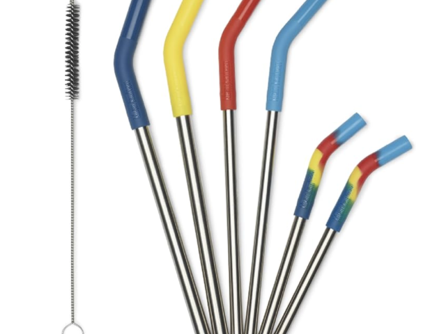 Klean Kanteen Short Recycled Stainless Steel Straw Set 