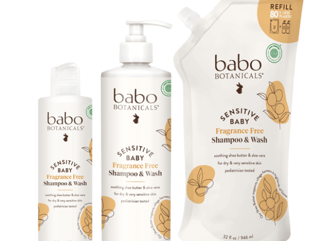 Babo Botanicals Sensitive Baby Shampoo & Wash, Fragrance Free