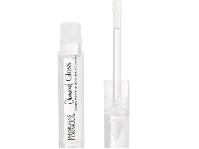 Clear lip gloss tube with applicator wand, labeled "Physicians Formula."