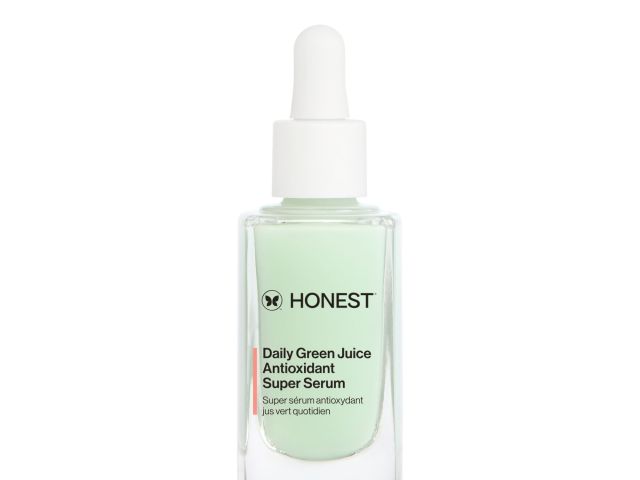 Photo: HONEST Daily Green Juice antioxidant serum in clear glass dropper bottle