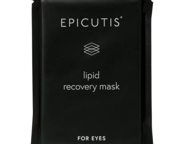 Photograph: black EPICUTIS packet reading 'lipid recovery mask' for eyes