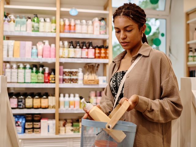 woman in cosmetics aisle