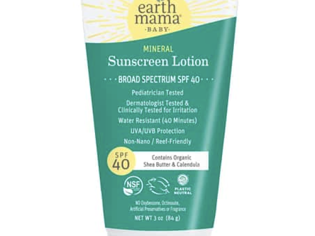 Earth Mama Baby Mineral Sunscreen Lotion, SPF 40