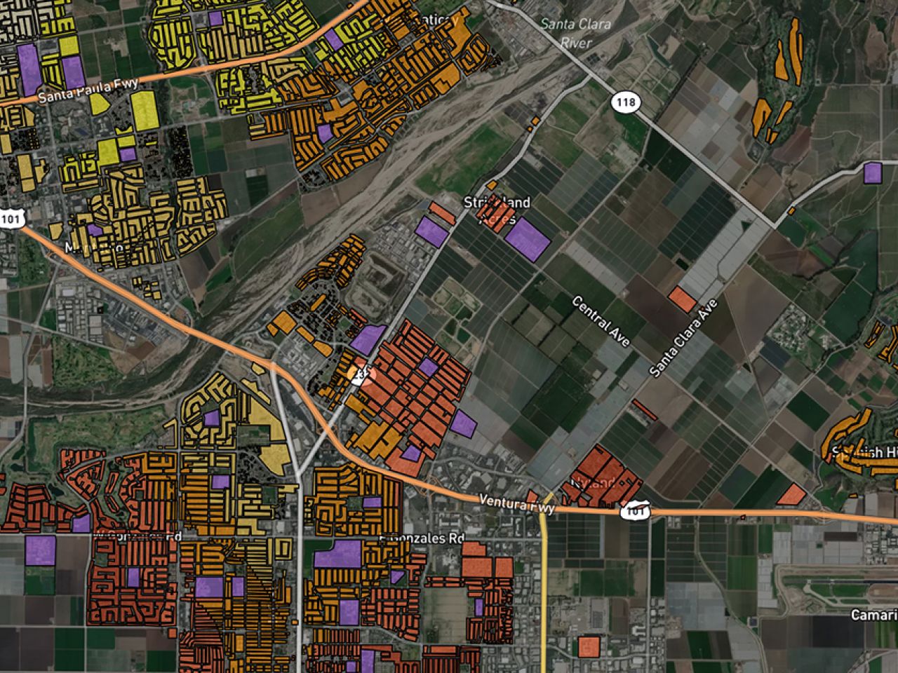 Ventura county California pesticide map