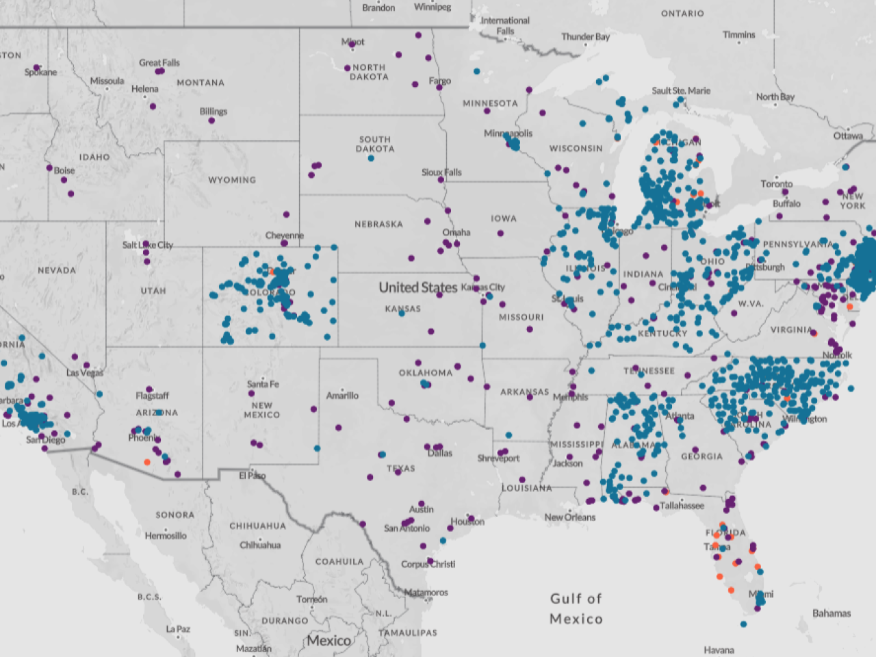 EWG PFAS map