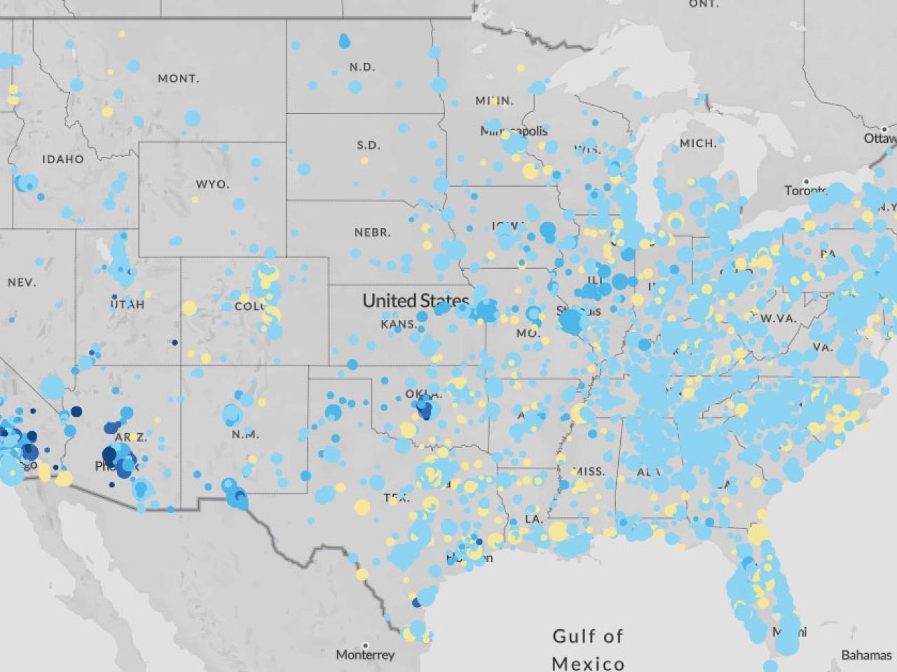 Map of Chromium 6 across the nation