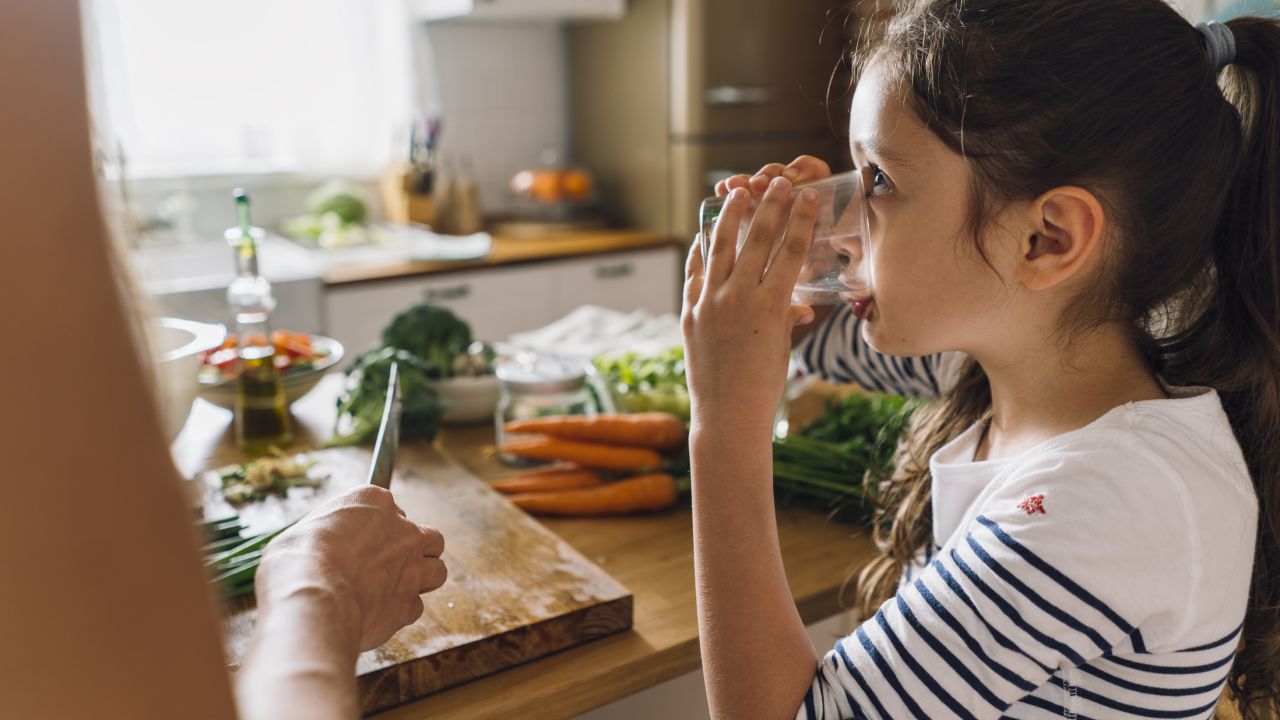 Girl drinking water