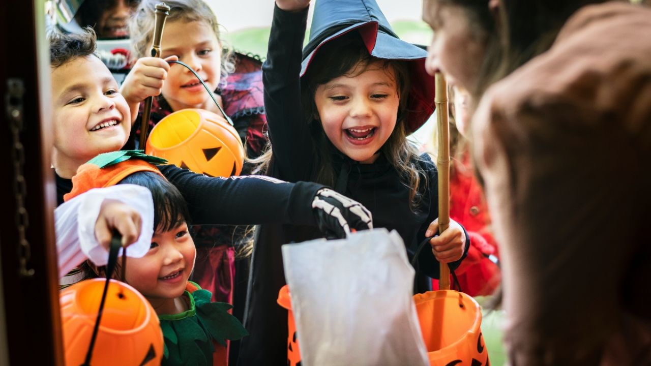Children trick or treating