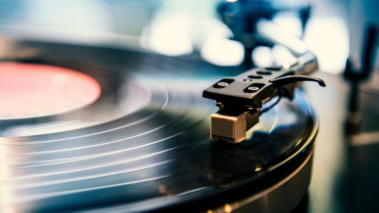 Vinyl record playing