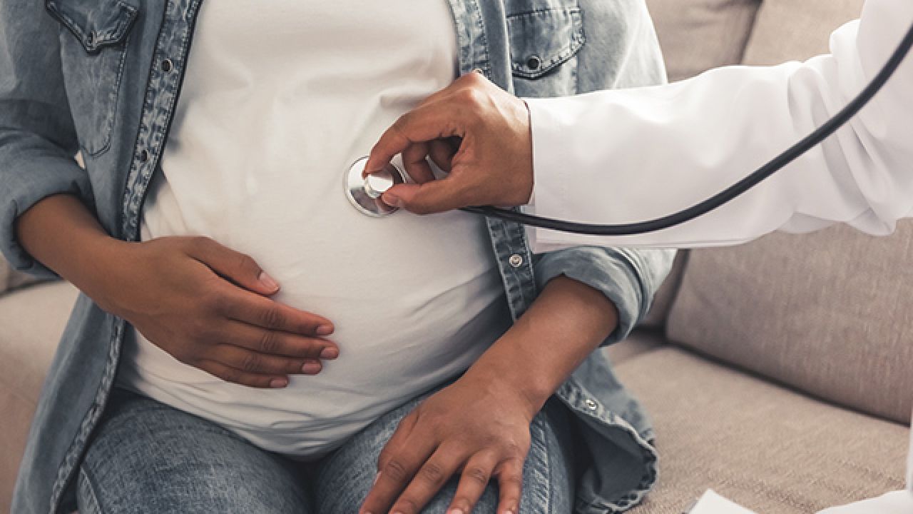 Pregnant woman getting a checkup