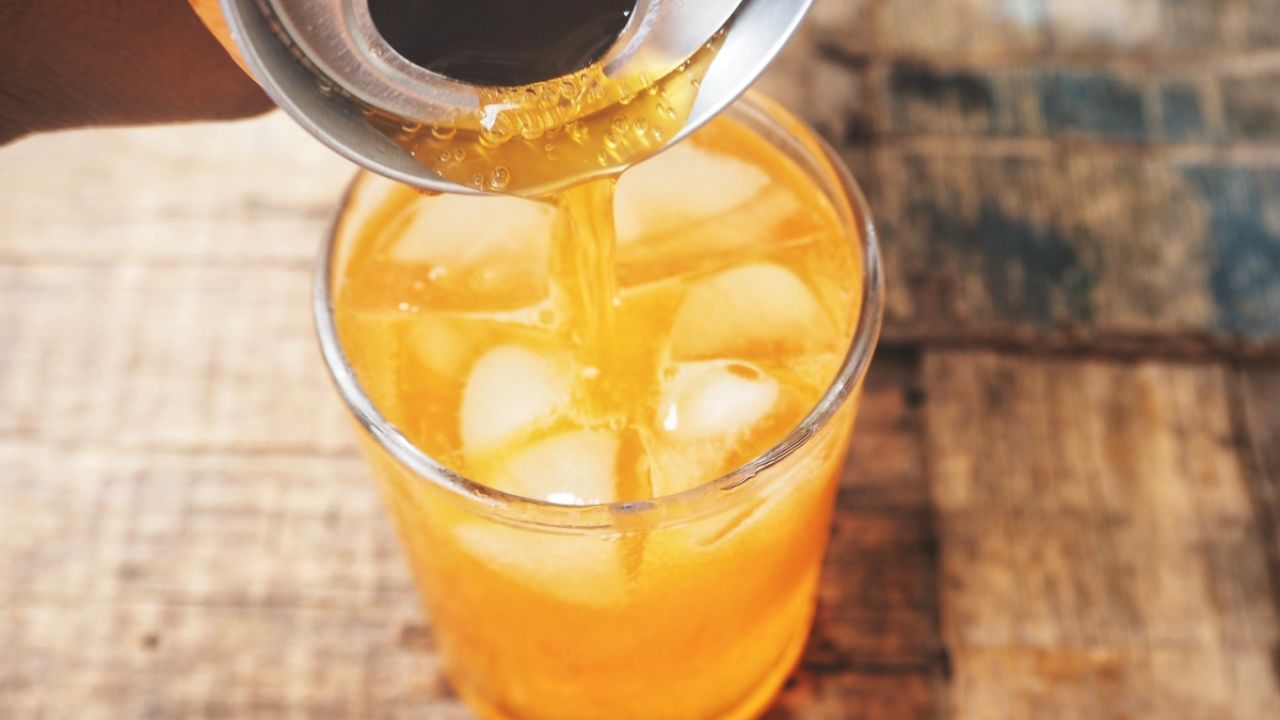 Glass of orange soda