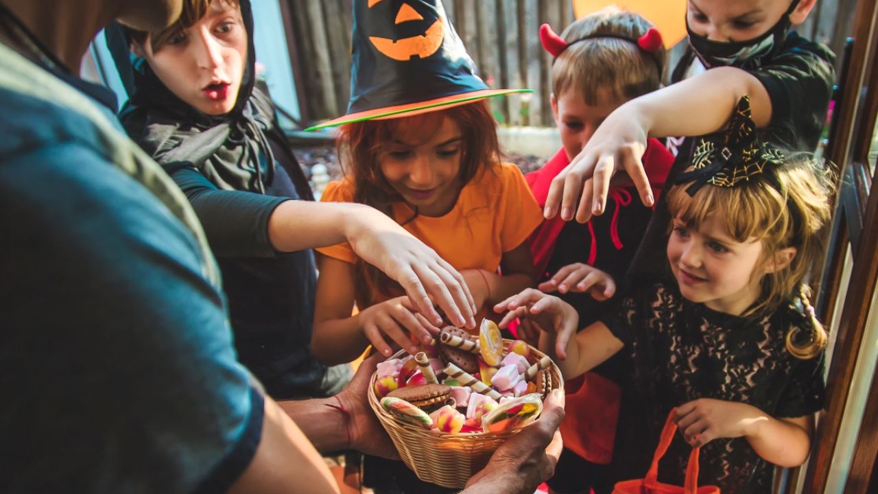 Children trick or treating