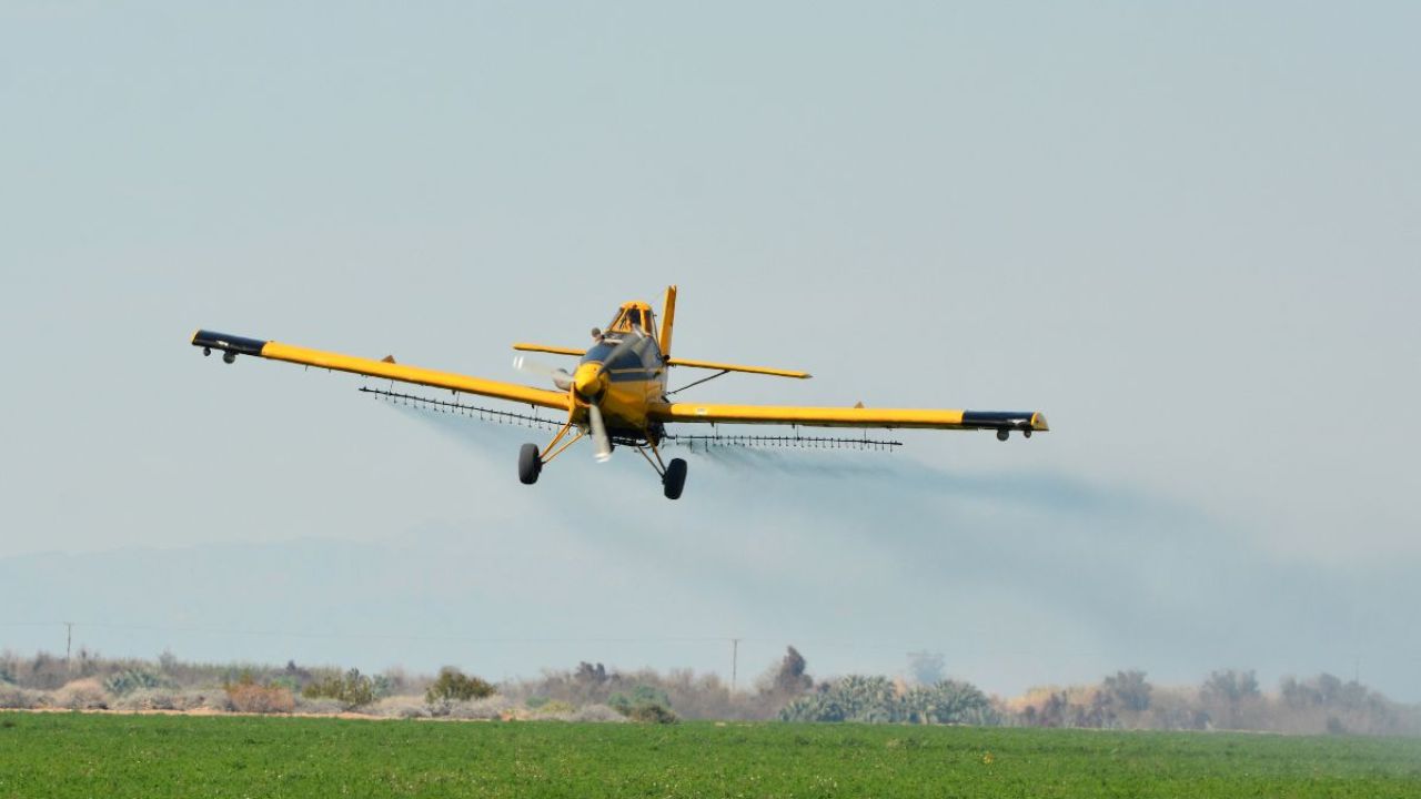 Crop duster in California
